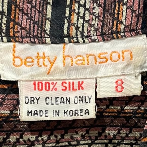 BETTY HANSON 80's Multicolor Striped Silk Blouse - Picture 3 of 5